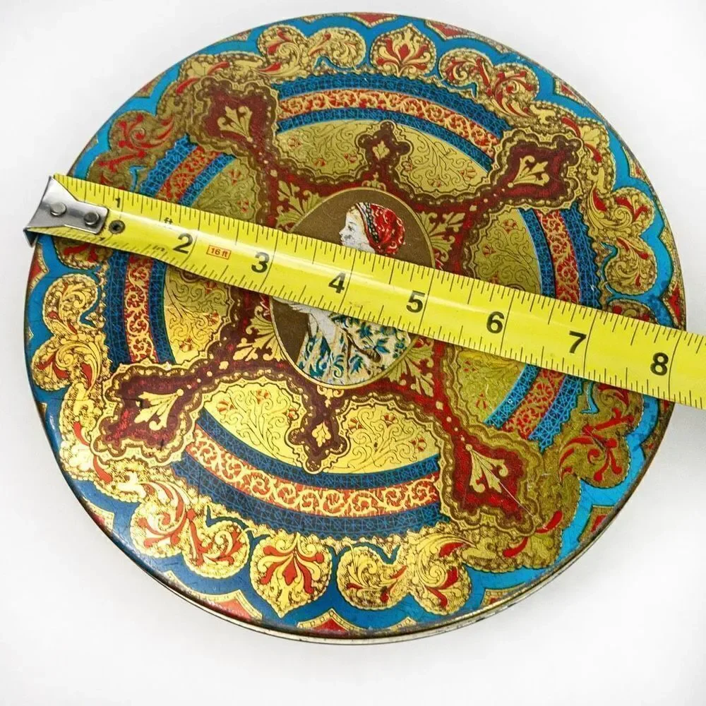 Antique Hostess Fruit Cake Tin 8” Round
